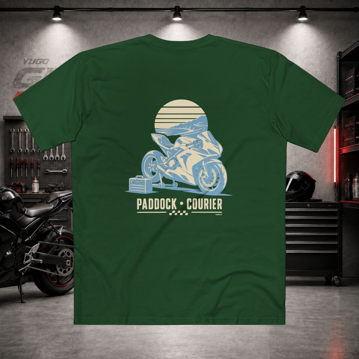 Yugo GP Paddock Courier | Back Graphic Tee