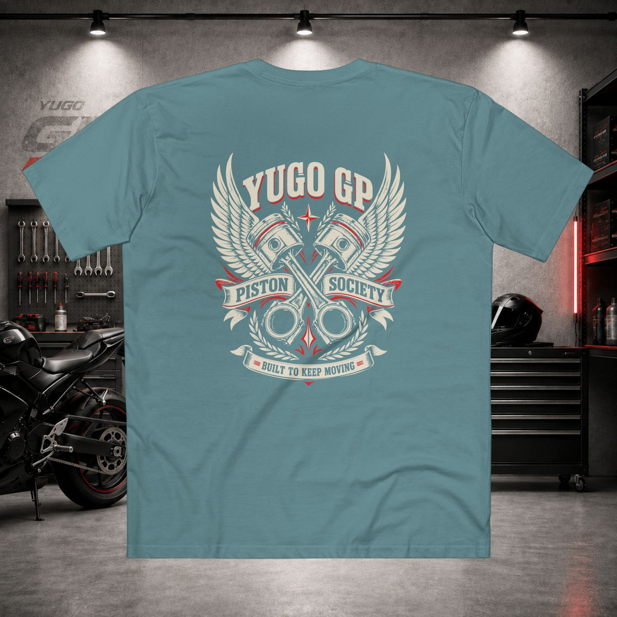 Yugo GP Piston Society | Back Graphic Tee