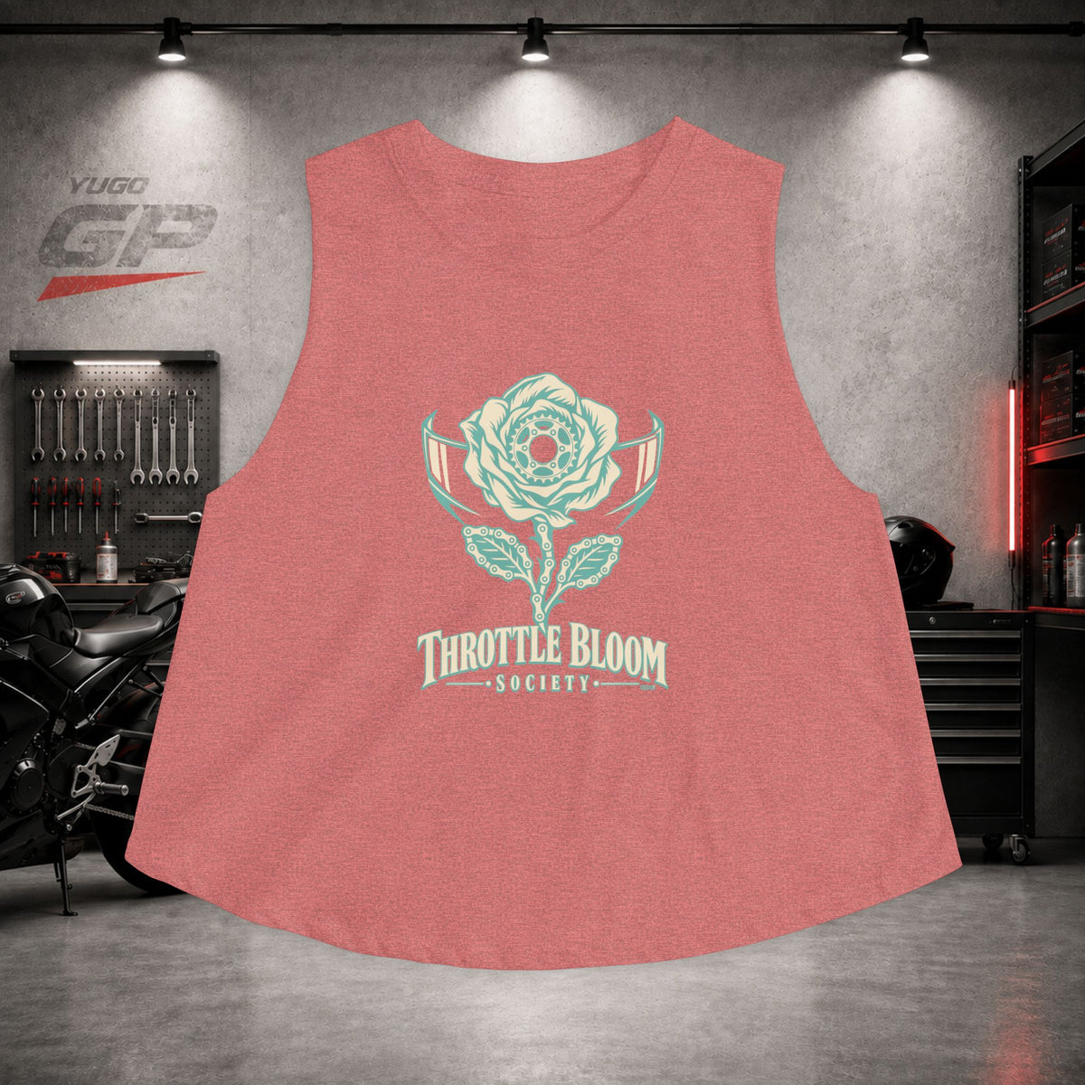 Yugo GP Throttle Bloom Society | Her Crop Tank