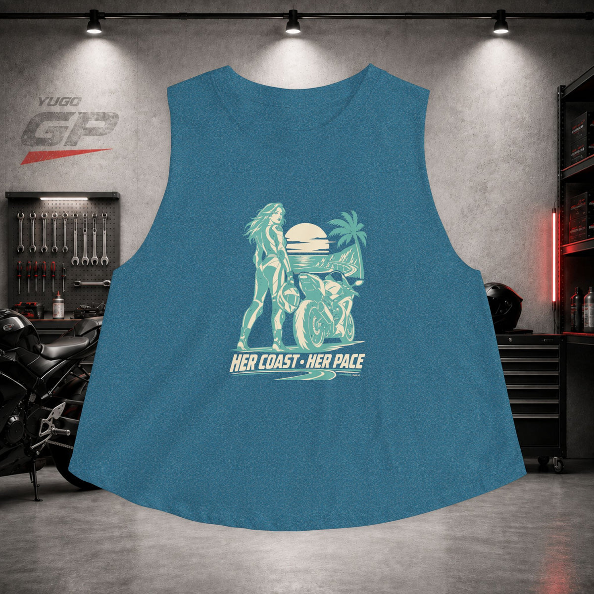 Yugo GP Her Coast Her Pace | Her Crop Tank
