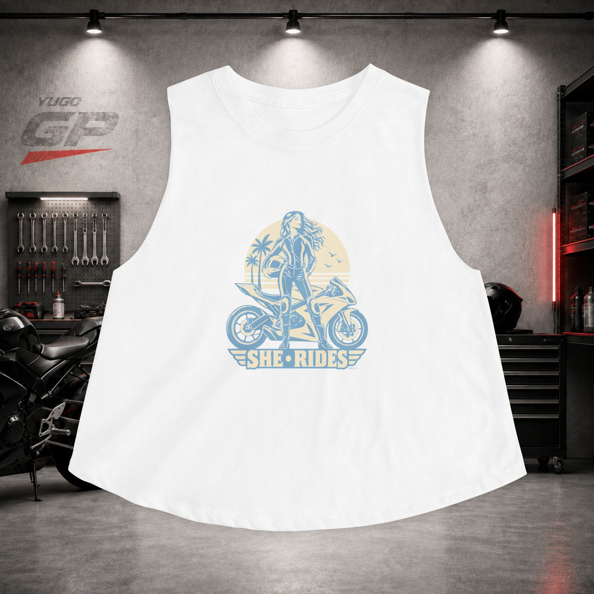 Yugo GP She Rides | Her Crop Tank