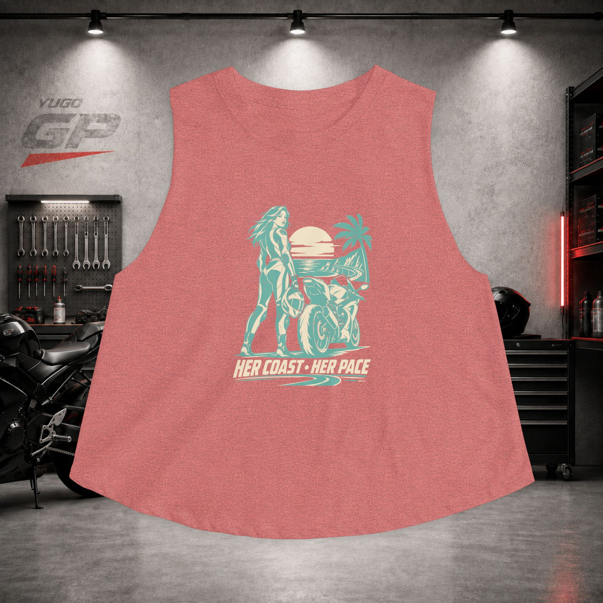 Yugo GP Her Coast Her Pace | Her Crop Tank