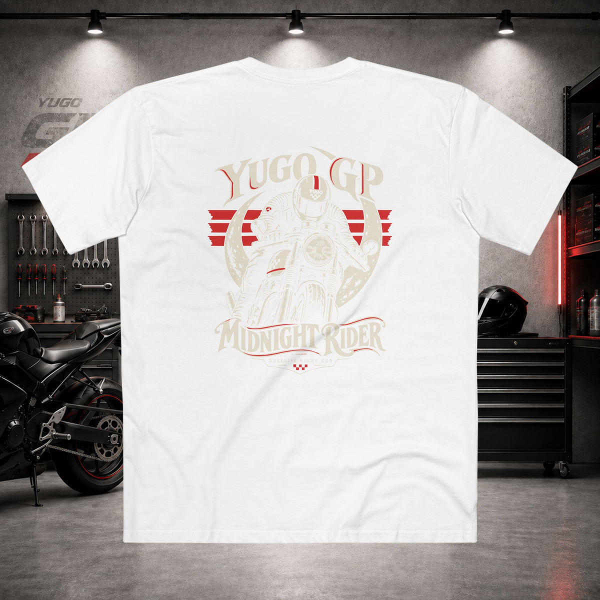 Yugo GP Midnight Rider | Back Graphic Tee