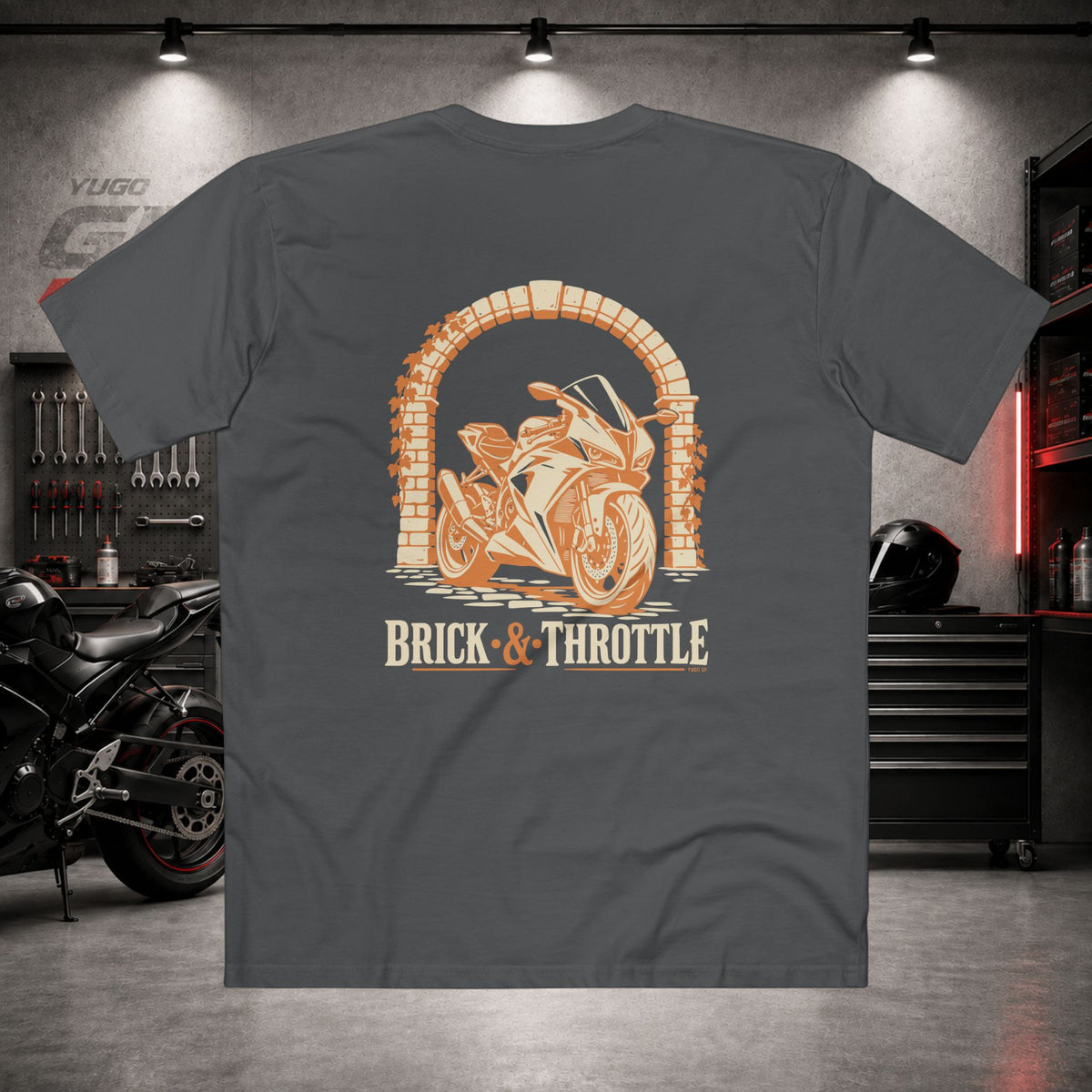 Yugo GP Brick & Throttle | Back Graphic Tee