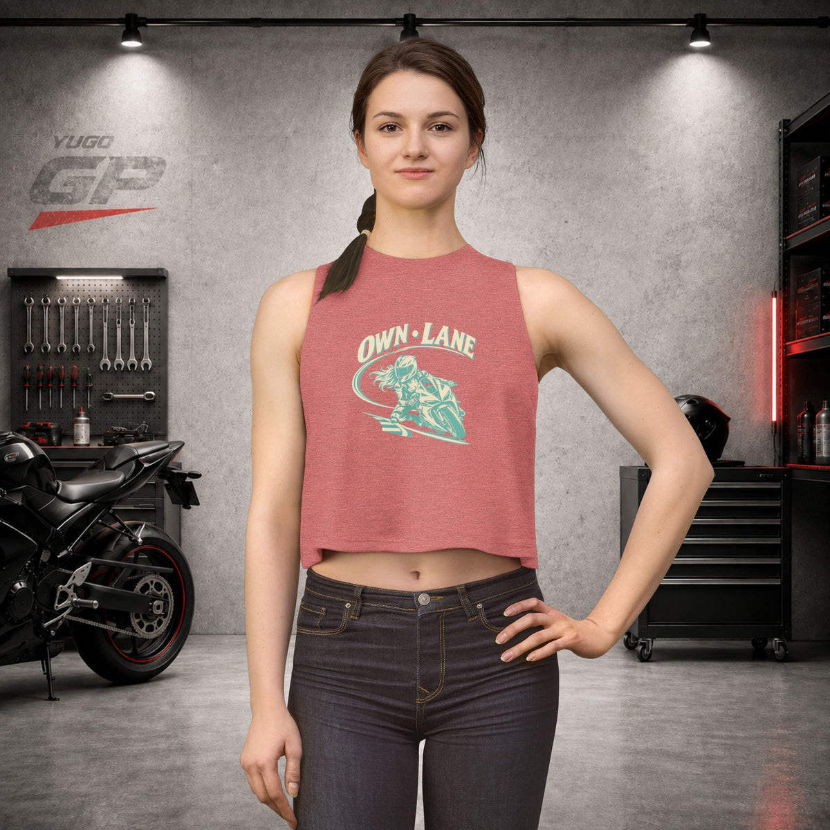 Yugo GP Own Lane | Her Crop Tank