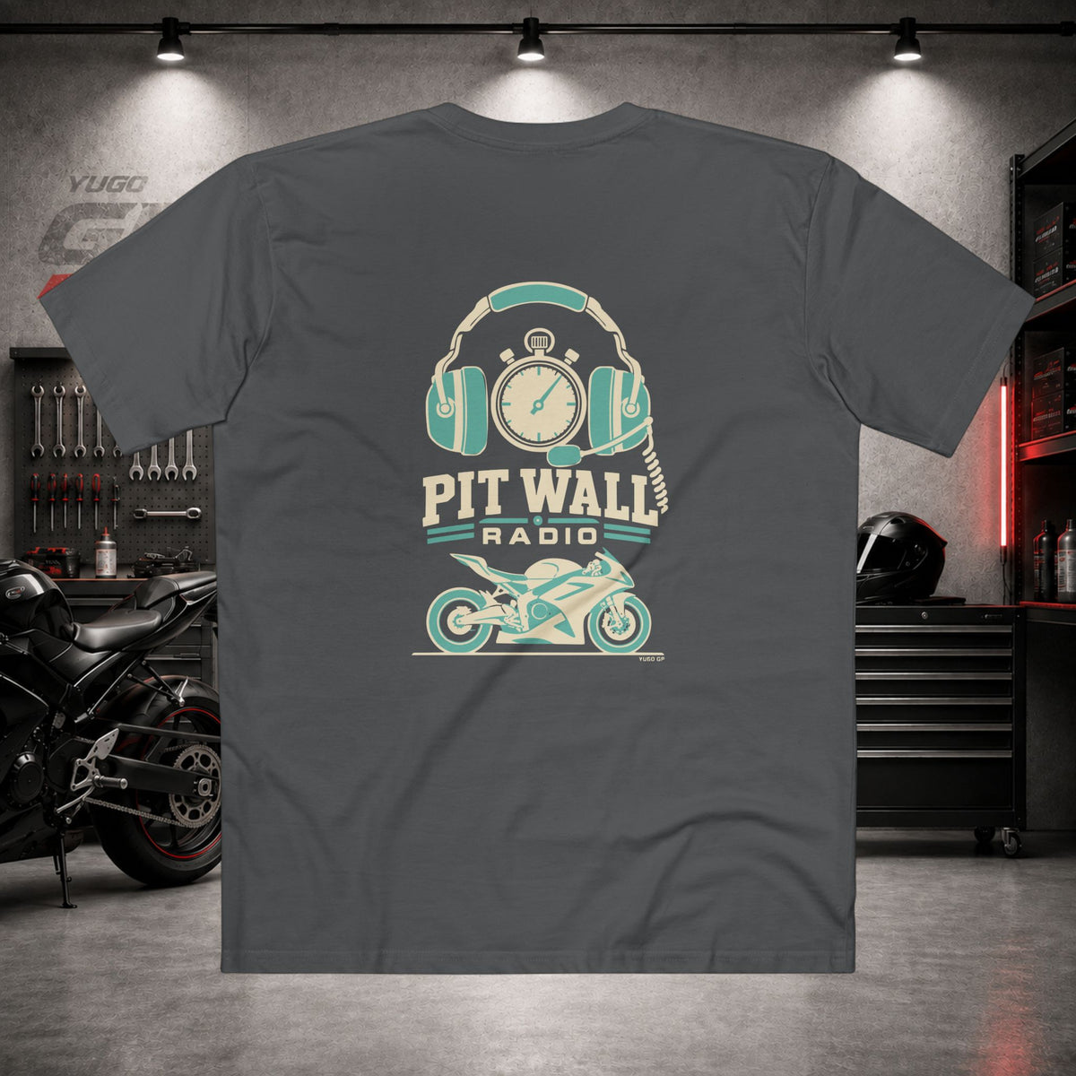 Yugo GP Pit Wall Radio | Back Graphic Tee