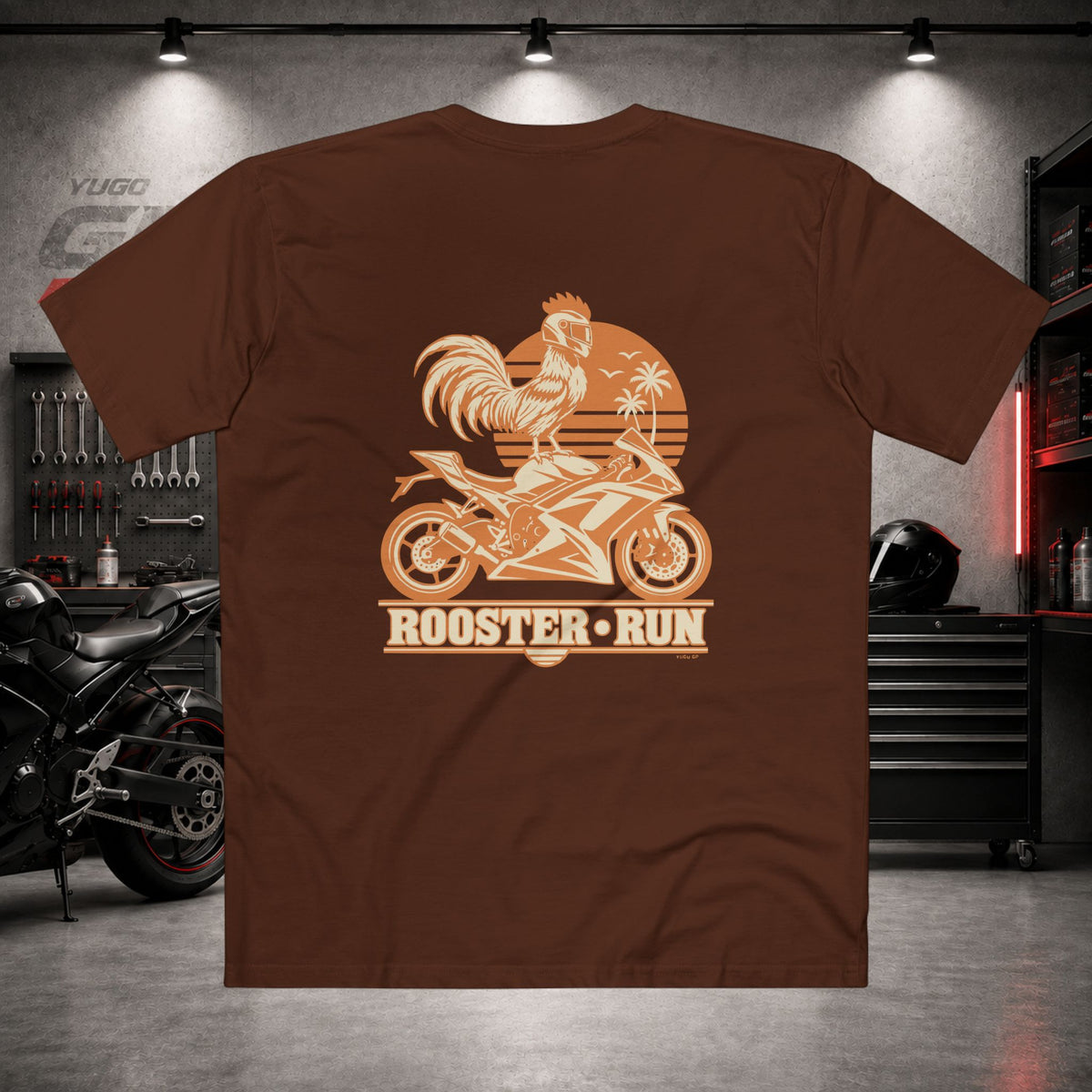 Yugo GP Rooster Run | Back Graphic Tee