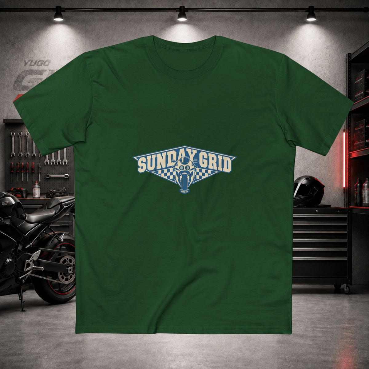 Yugo GP Sunday Grid | Front Graphic Tee
