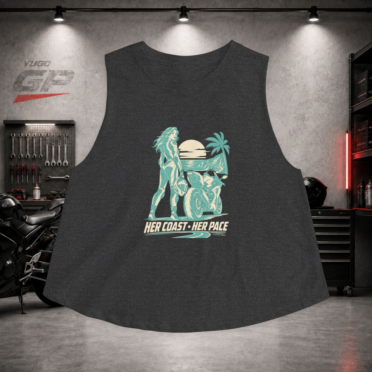 Yugo GP Her Coast Her Pace | Her Crop Tank