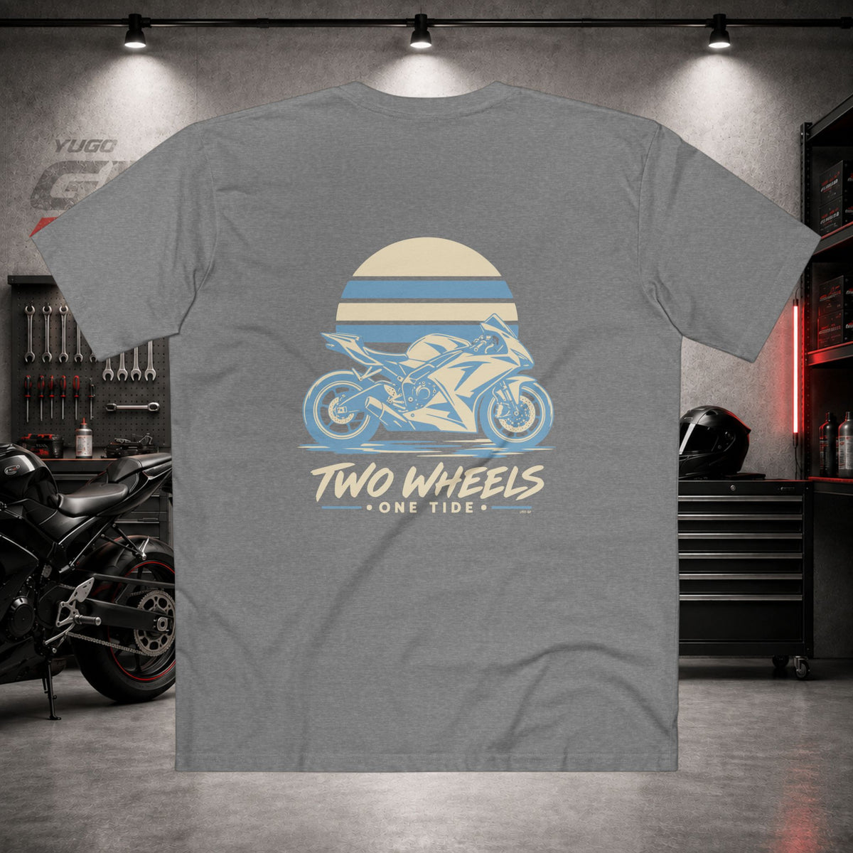 Yugo GP Two Wheels One Tide | Back Graphic Tee