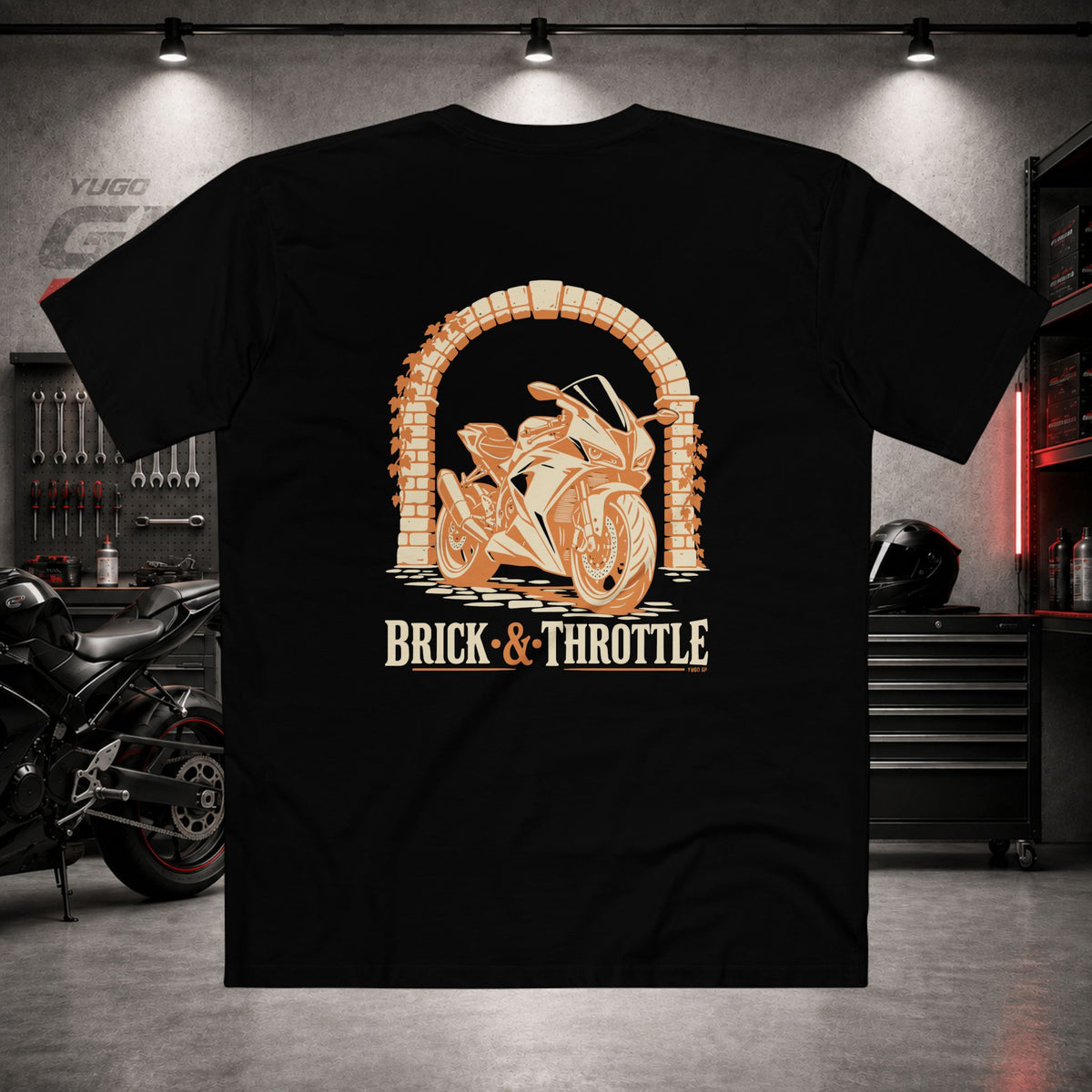 Yugo GP Brick & Throttle | Back Graphic Tee