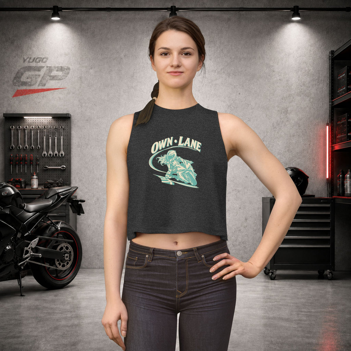 Yugo GP Own Lane | Her Crop Tank