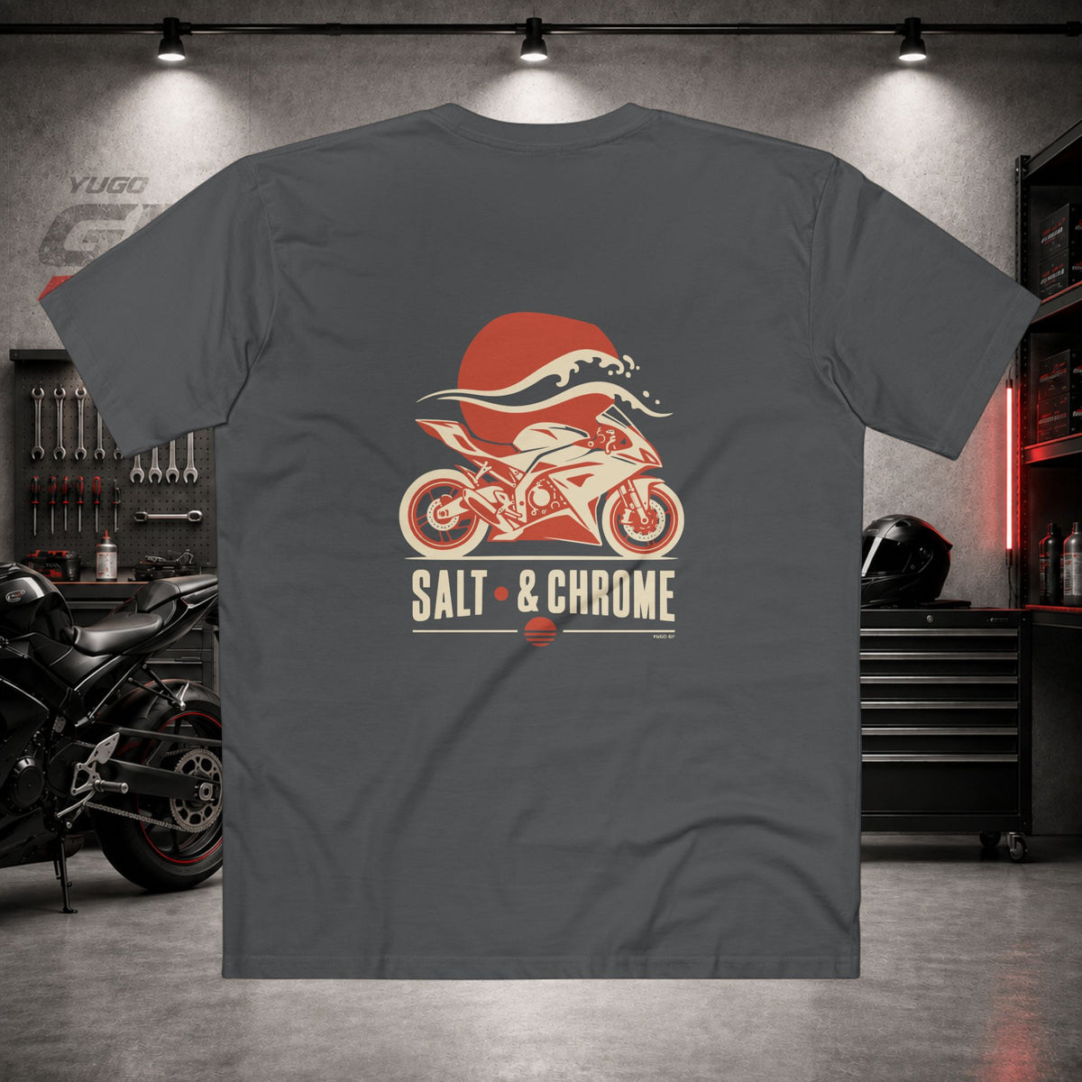 Yugo GP Salt & Chrome | Back Graphic Tee