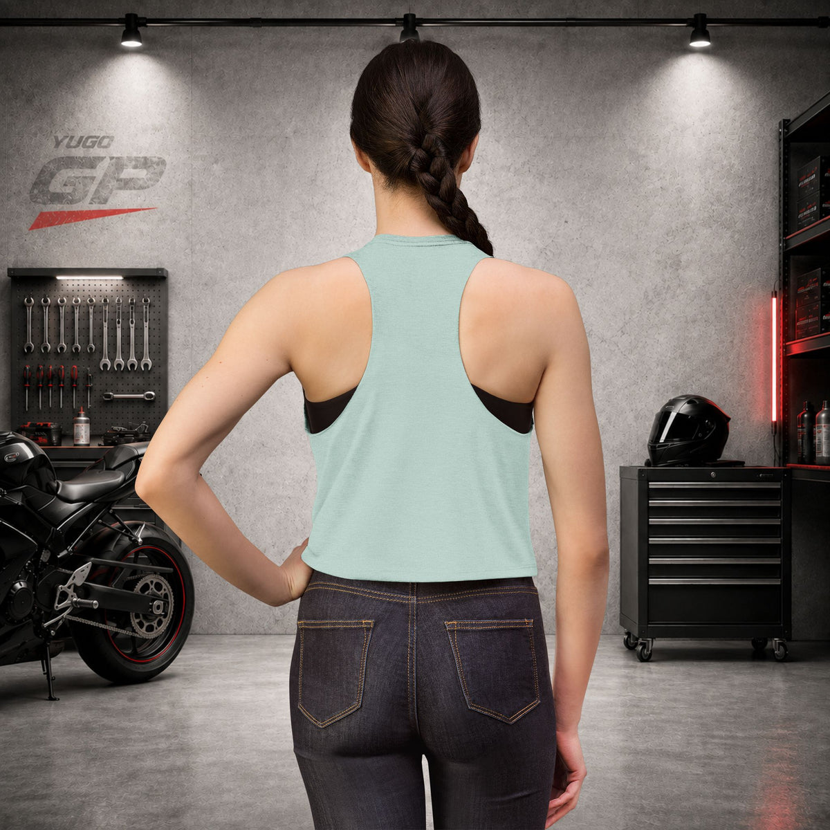 Yugo GP Throttle Heart | Her Crop Tank