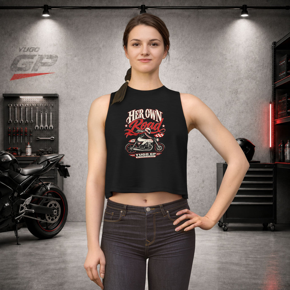 Yugo GP Her Own Road | Her Crop Tank