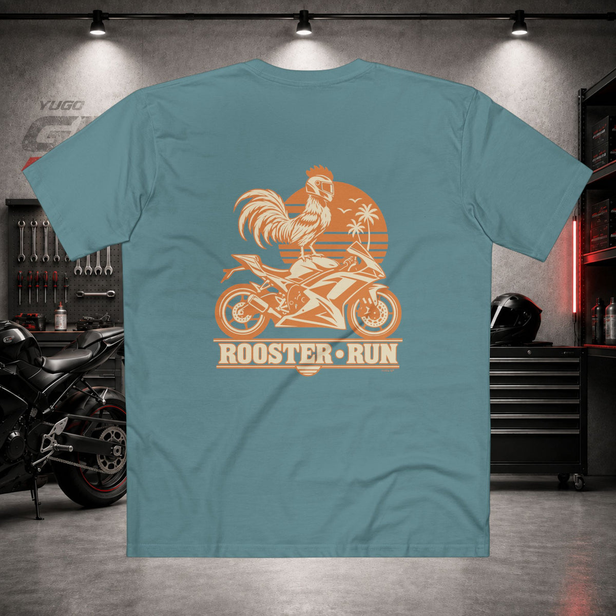 Yugo GP Rooster Run | Back Graphic Tee