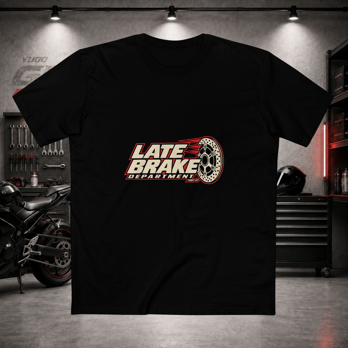 Yugo GP Late Brake Department | Front Graphic Tee
