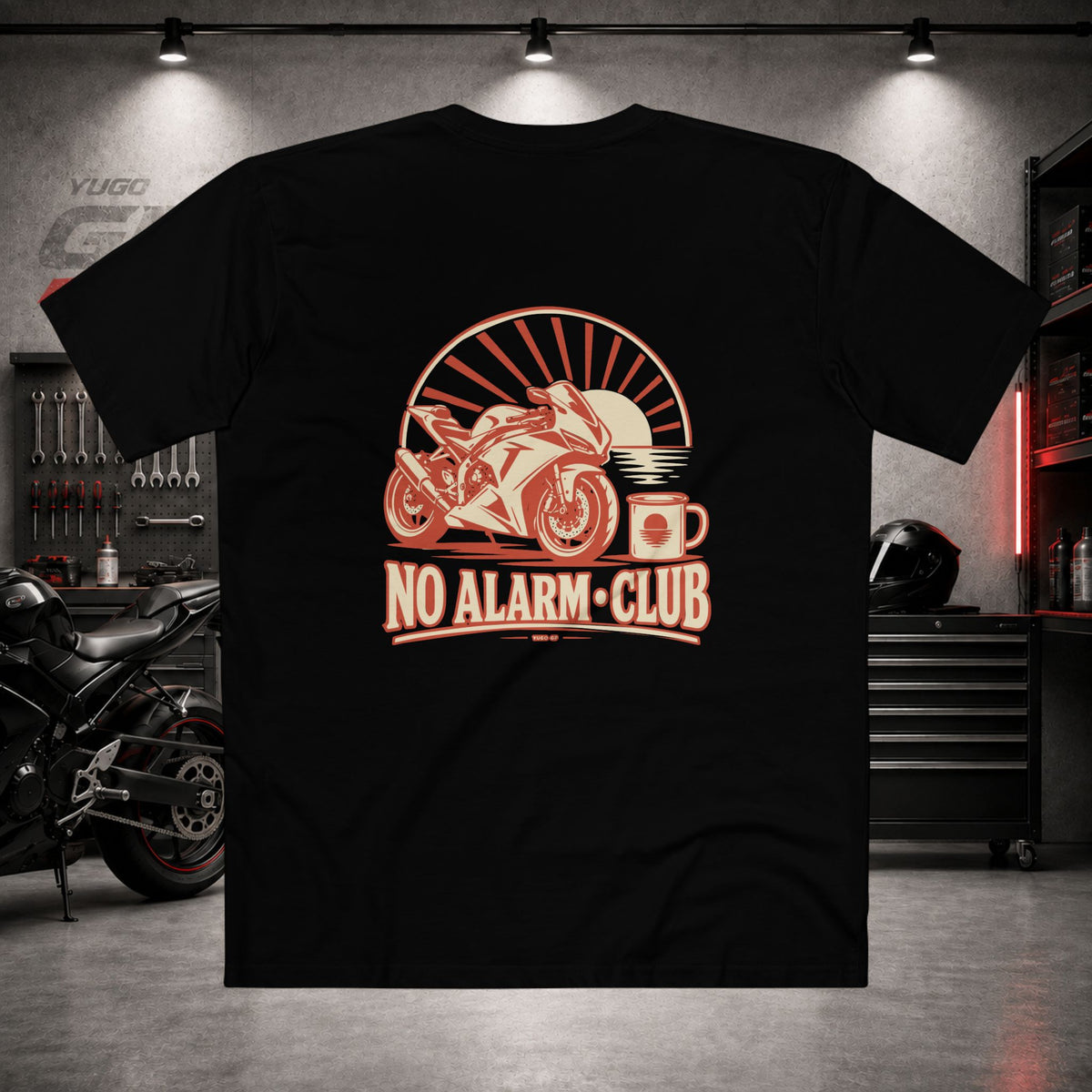 Yugo GP No Alarm Club | Back Graphic Tee