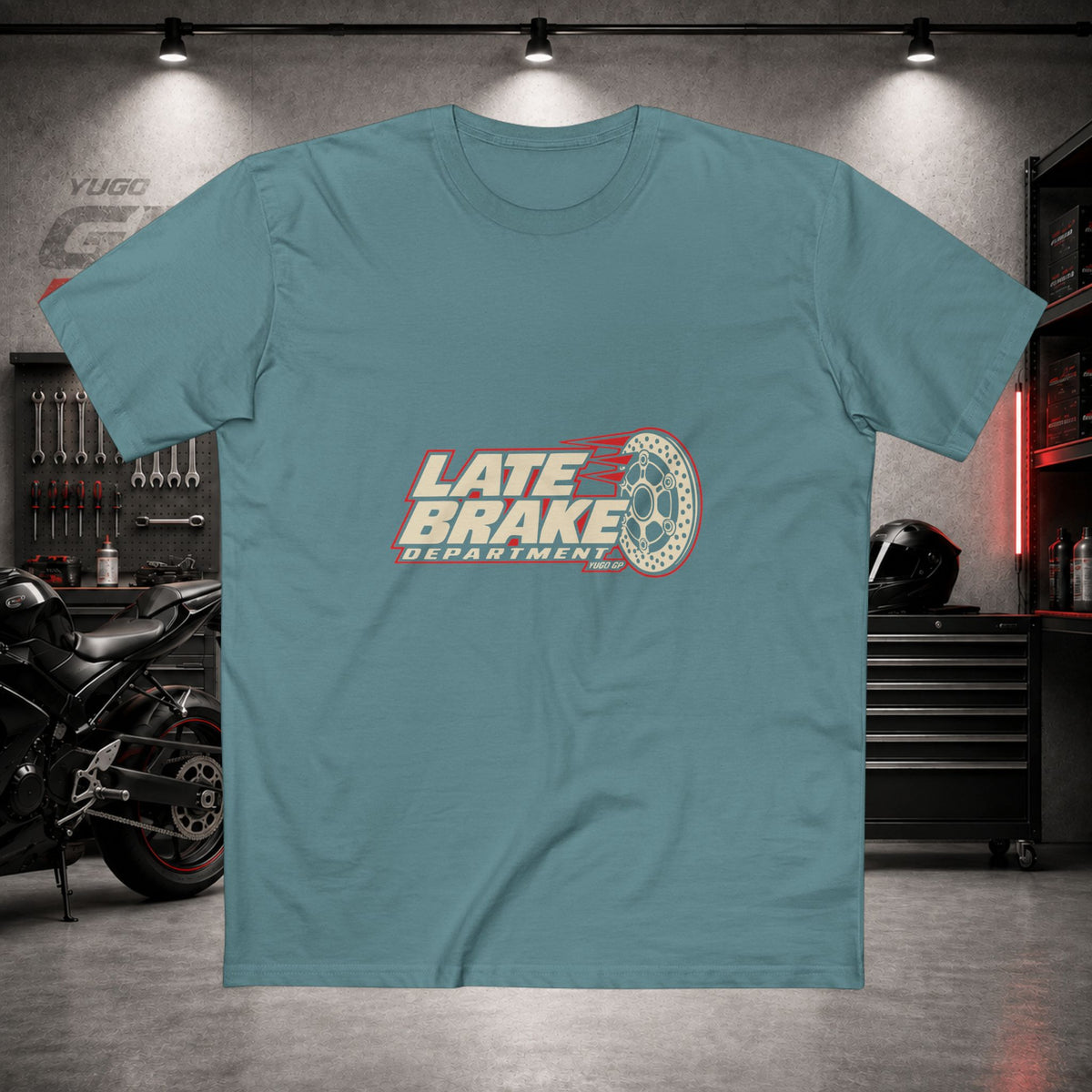 Yugo GP Late Brake Department | Front Graphic Tee