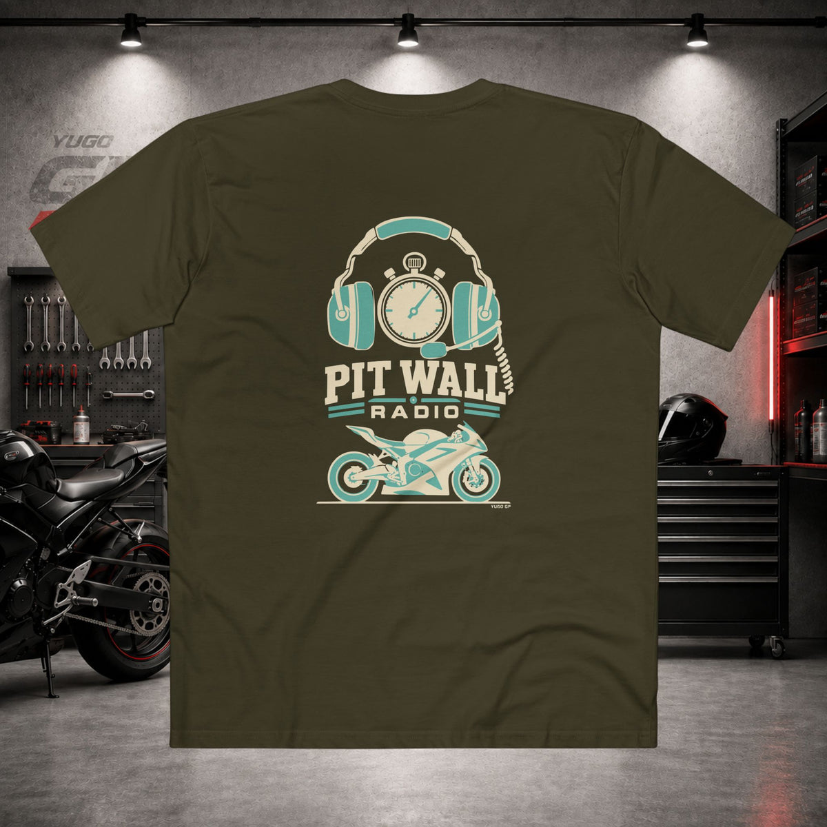 Yugo GP Pit Wall Radio | Back Graphic Tee