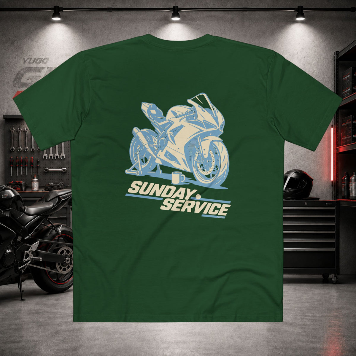 Yugo GP Sunday Service | Back Graphic Tee