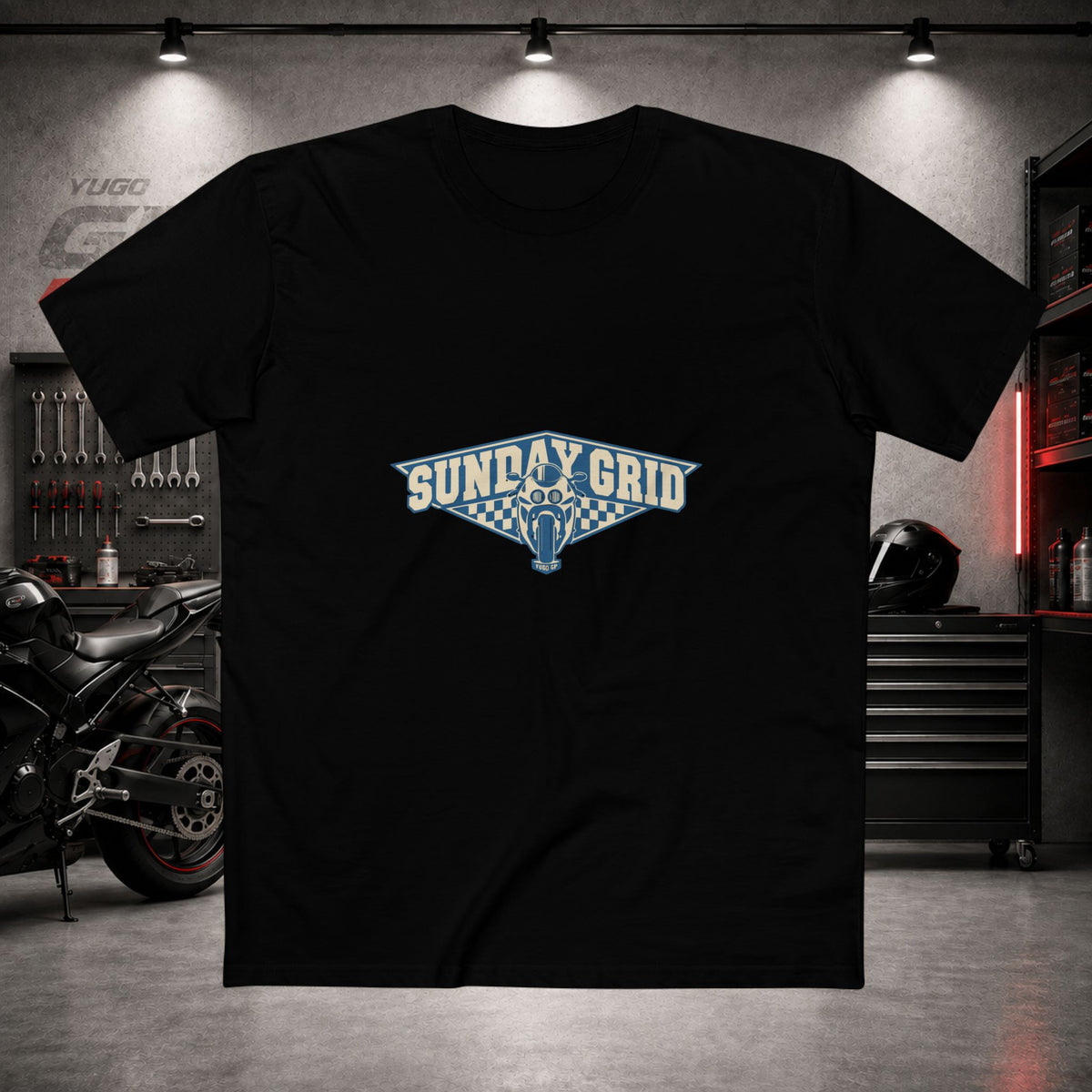 Yugo GP Sunday Grid | Front Graphic Tee