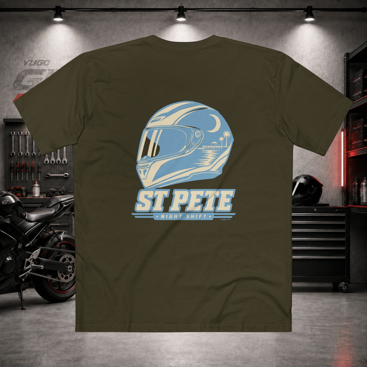 Yugo GP St Pete Night Shift | Back Graphic Tee