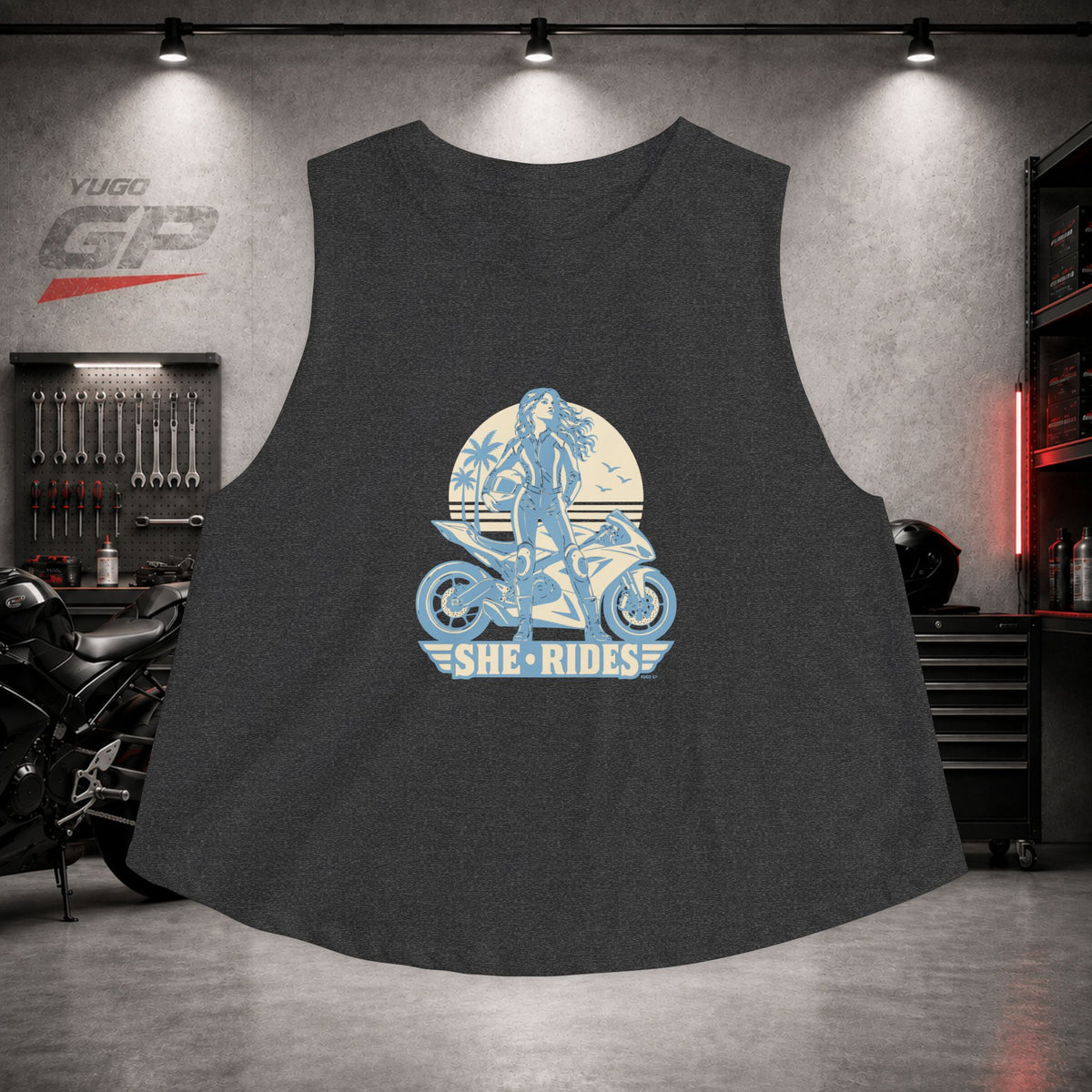 Yugo GP She Rides | Her Crop Tank
