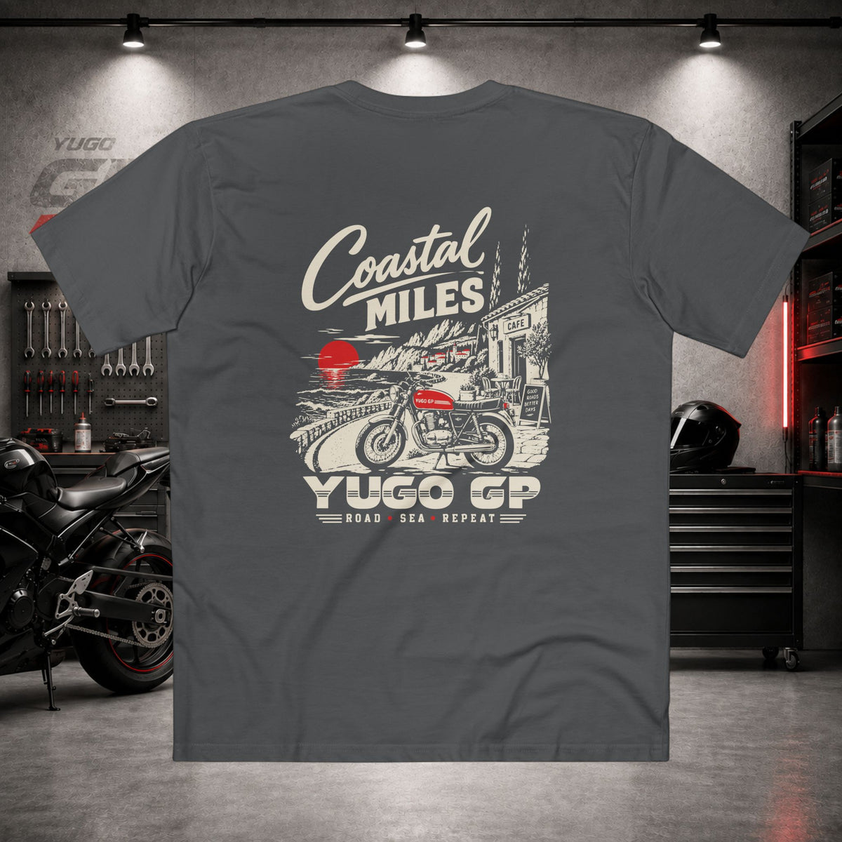 Yugo GP Coastal Miles | Back Graphic Tee