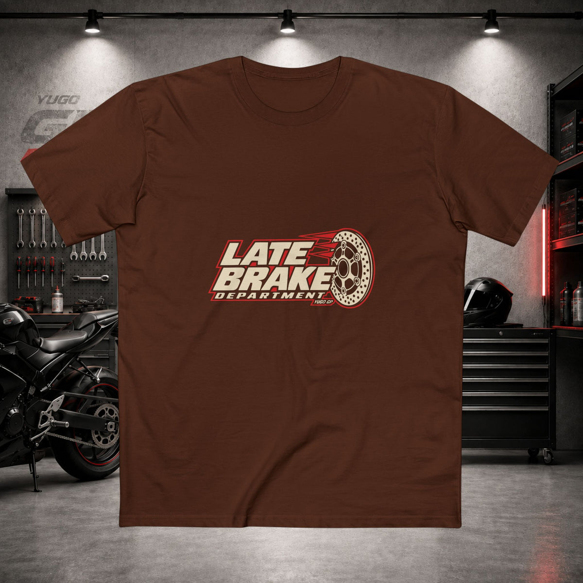 Yugo GP Late Brake Department | Front Graphic Tee