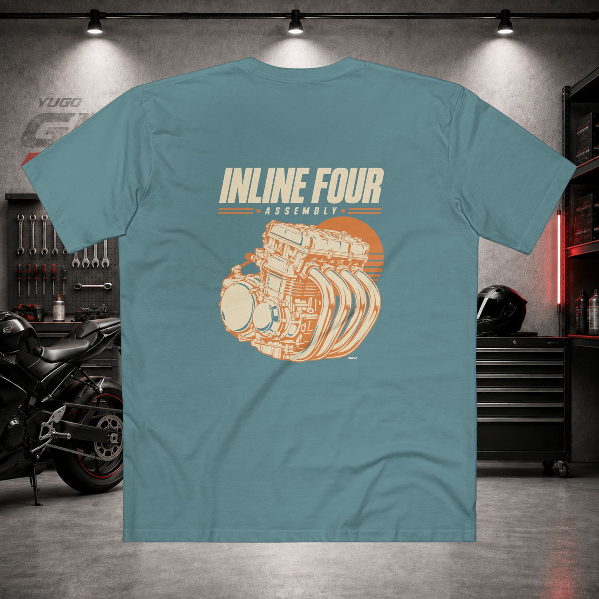 Yugo GP Inline Four Assembly | Back Graphic Tee