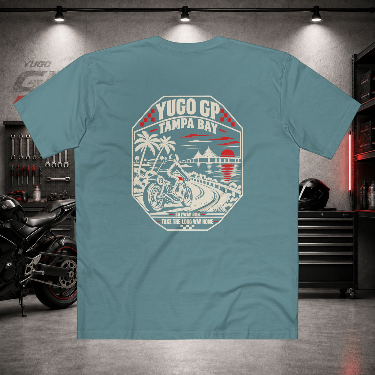 Yugo GP Tampa Bay Skyway Run | Back Graphic Tee
