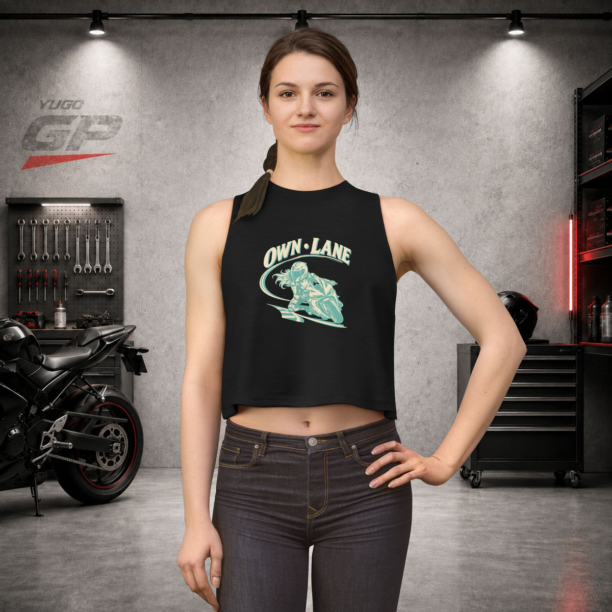 Yugo GP Own Lane | Her Crop Tank