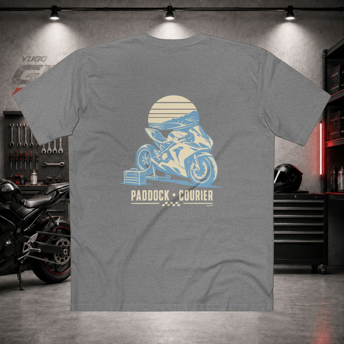 Yugo GP Paddock Courier | Back Graphic Tee