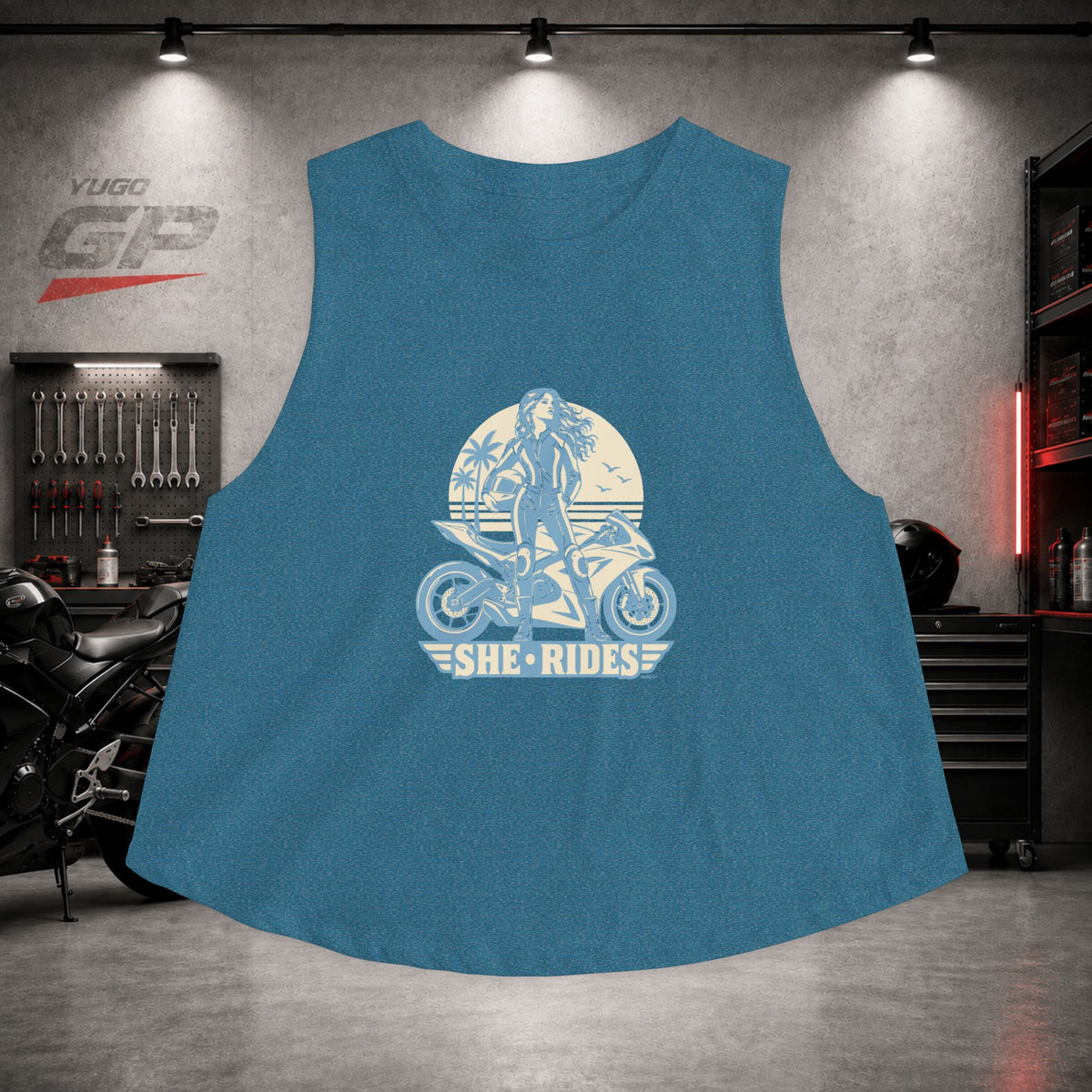 Yugo GP She Rides | Her Crop Tank