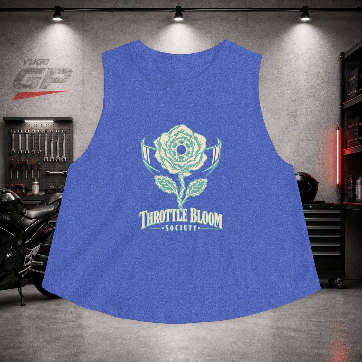 Yugo GP Throttle Bloom Society | Her Crop Tank