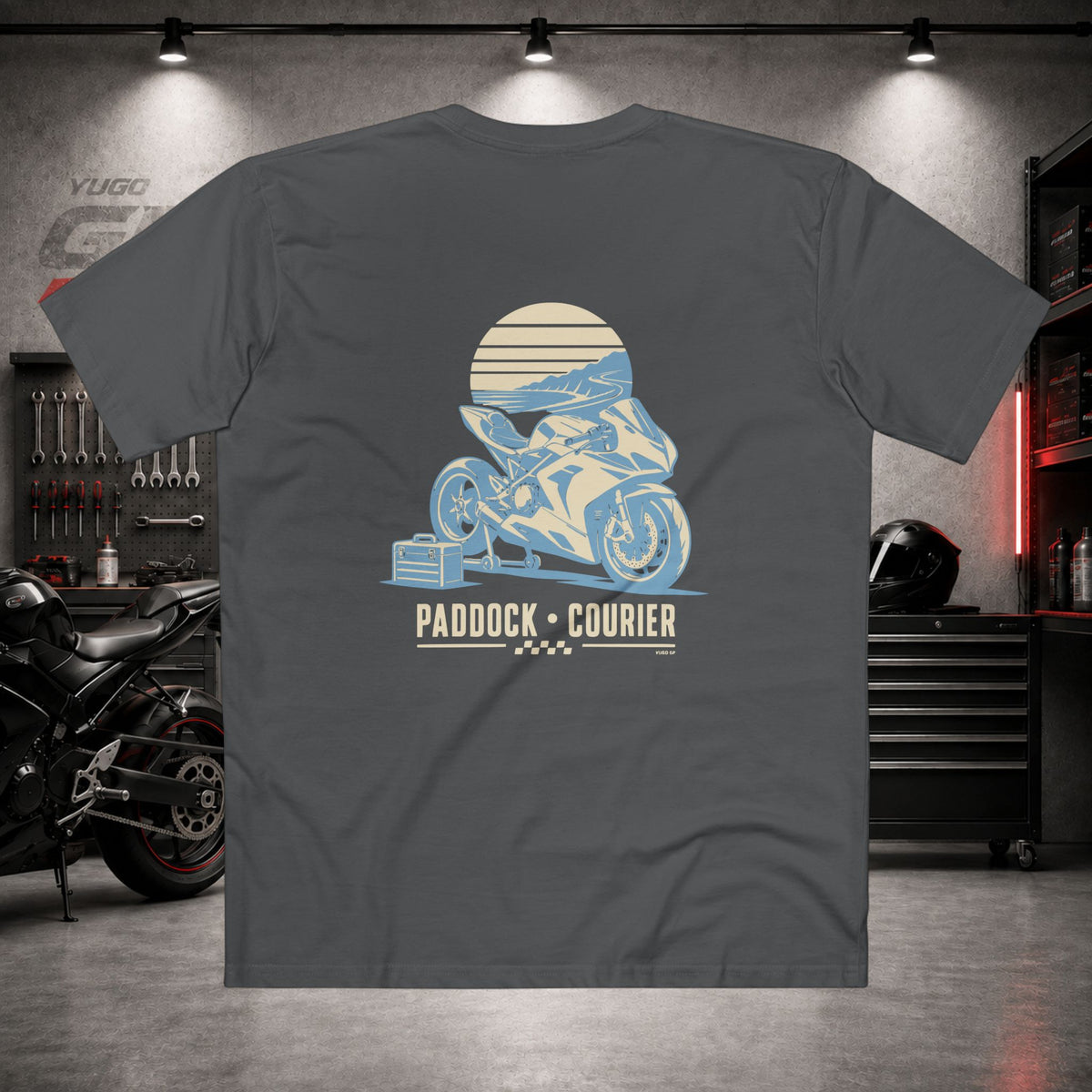 Yugo GP Paddock Courier | Back Graphic Tee
