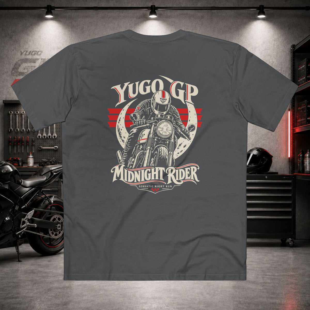 Yugo GP Midnight Rider | Back Graphic Tee