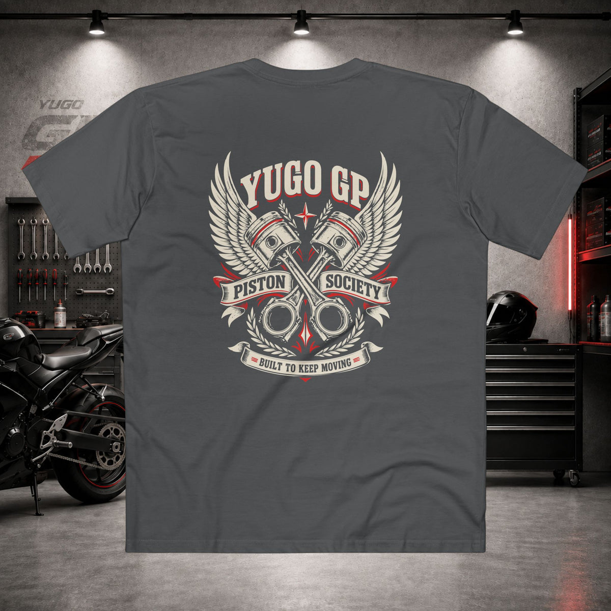 Yugo GP Piston Society | Back Graphic Tee