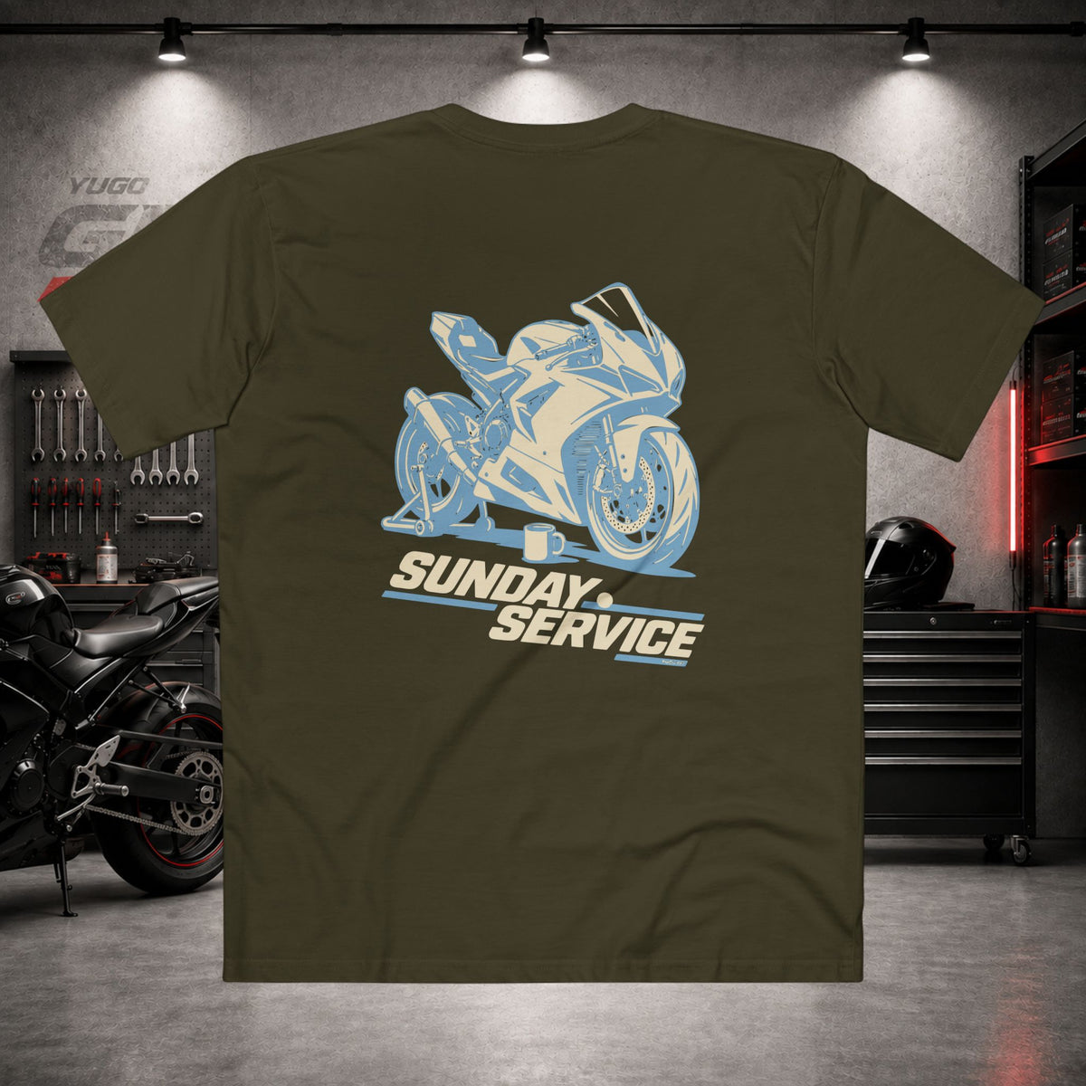 Yugo GP Sunday Service | Back Graphic Tee