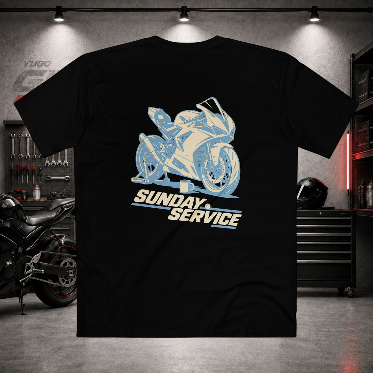 Yugo GP Sunday Service | Back Graphic Tee