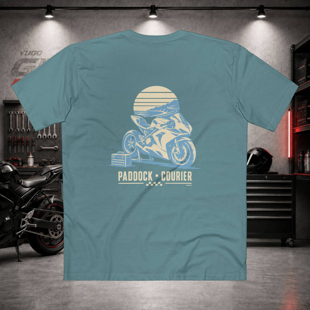 Yugo GP Paddock Courier | Back Graphic Tee
