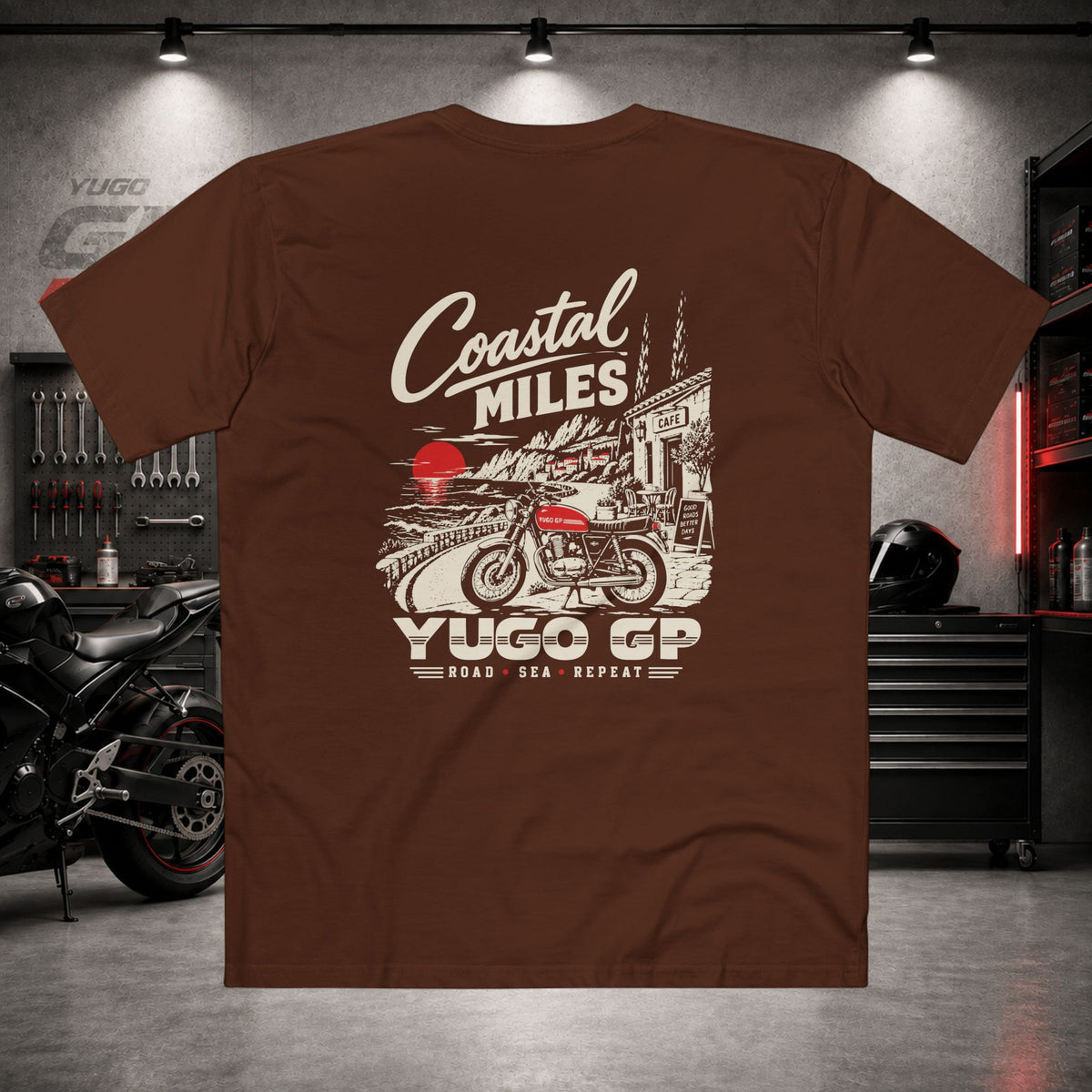 Yugo GP Coastal Miles | Back Graphic Tee