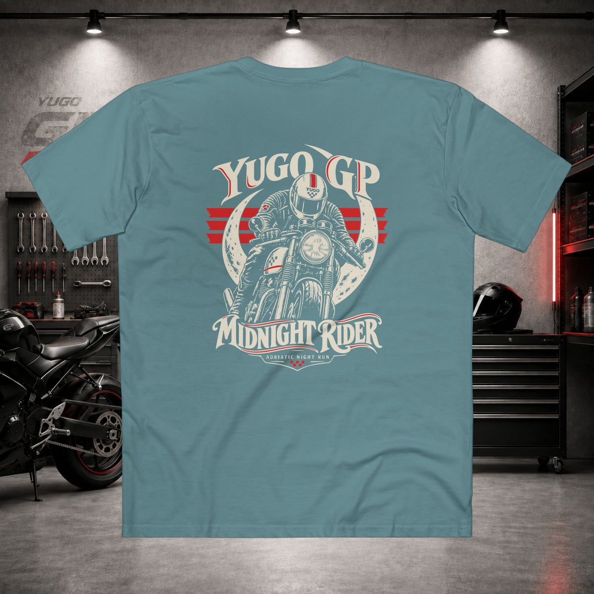 Yugo GP Midnight Rider | Back Graphic Tee