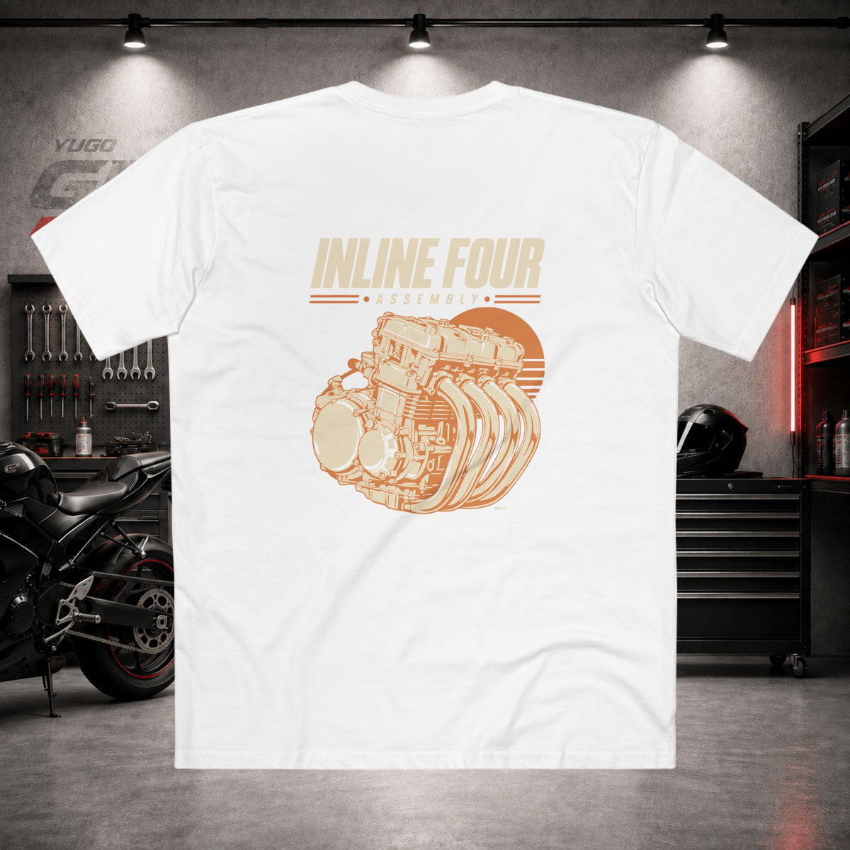 Yugo GP Inline Four Assembly | Back Graphic Tee