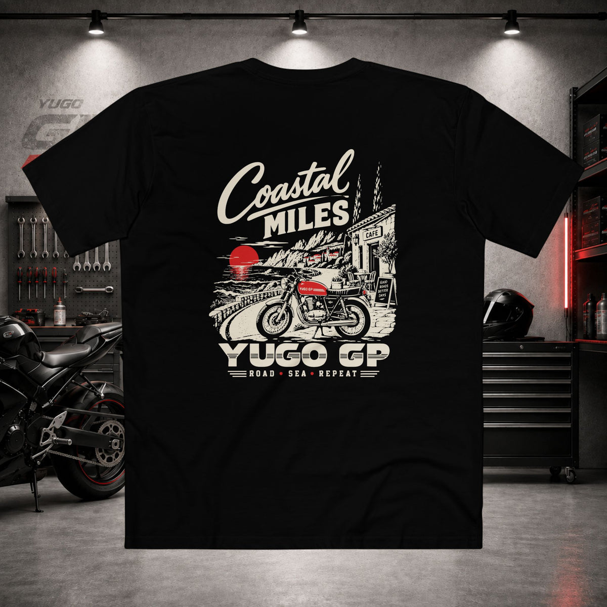 Yugo GP Coastal Miles | Back Graphic Tee