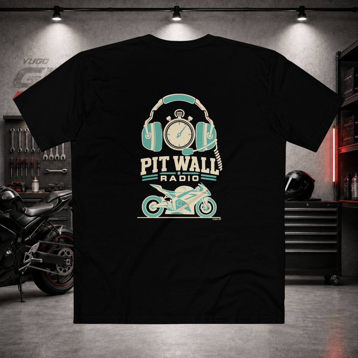 Yugo GP Pit Wall Radio | Back Graphic Tee