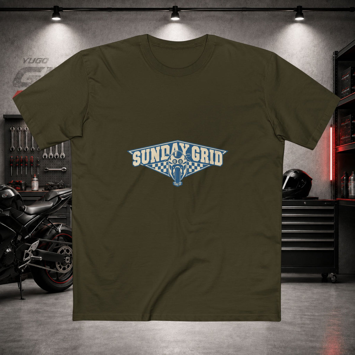 Yugo GP Sunday Grid | Front Graphic Tee