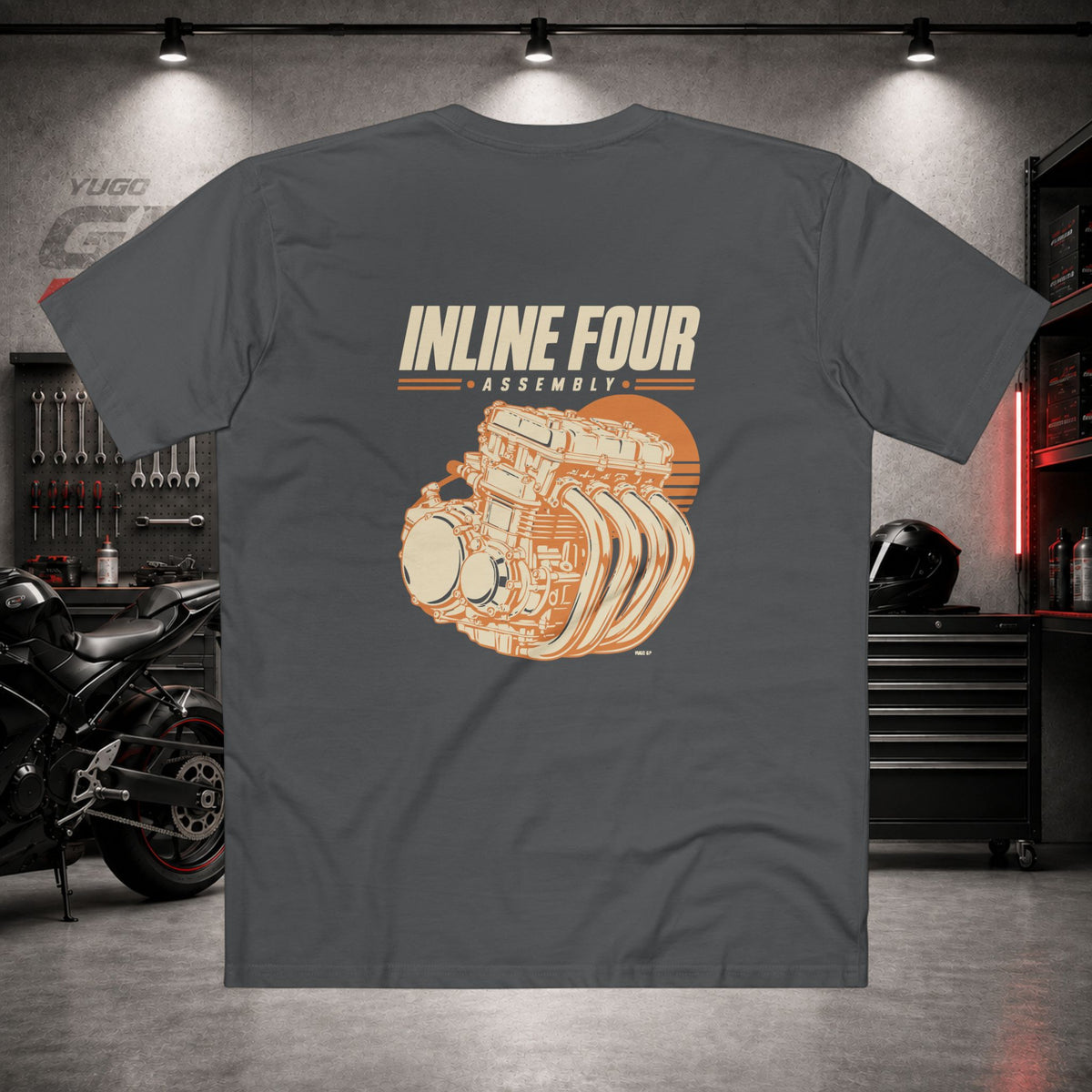 Yugo GP Inline Four Assembly | Back Graphic Tee