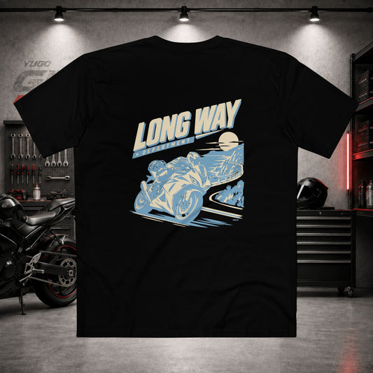 Yugo GP Long Way Department | Back Graphic Tee